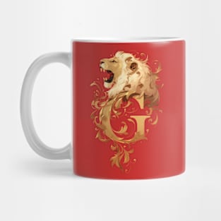 A Golden Lion and the Letter G - Fantasy Mug